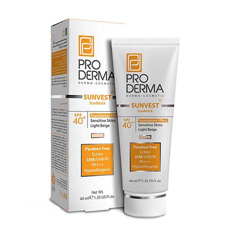 ضد آفتاب فیزیکال SPF40 بژ روشن پرودرما