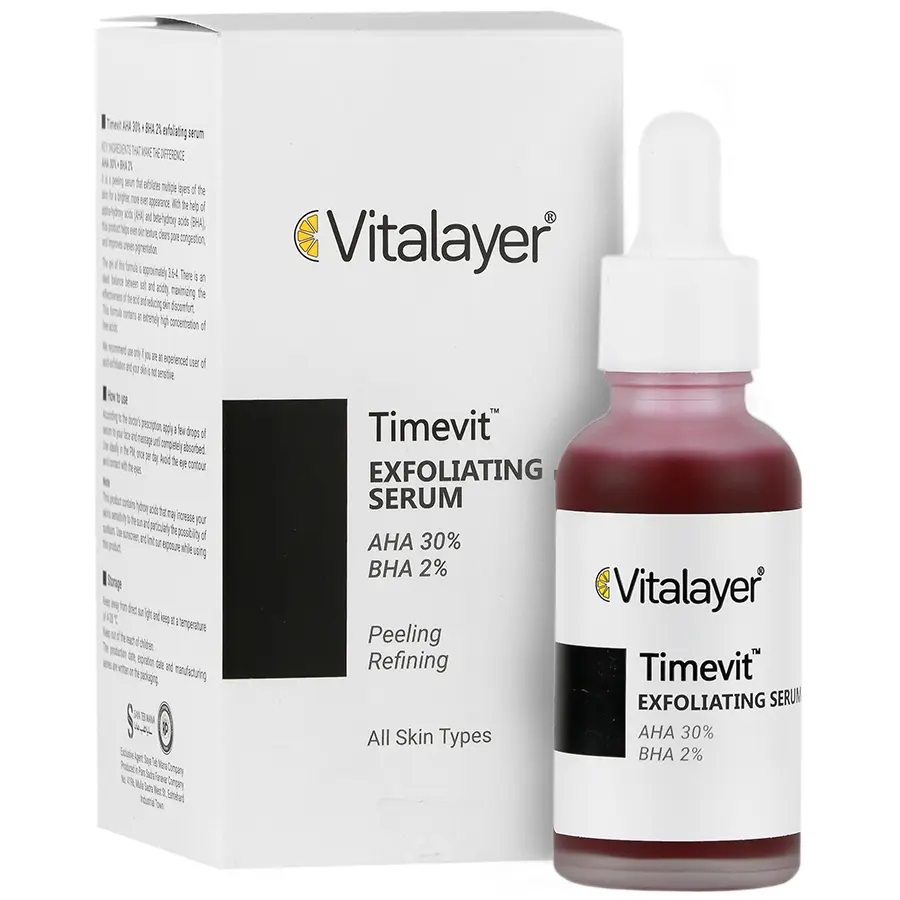 سرم قطره چکانی لایه بردار AHA30%تایم ویت ویتالیر